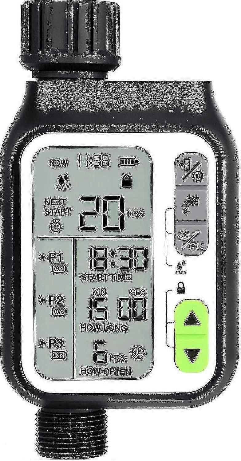 Water Timer,automatic Watering Timer With 3 Separate Irrigation Systems/automatic Rain Sensor/child Lock Mode