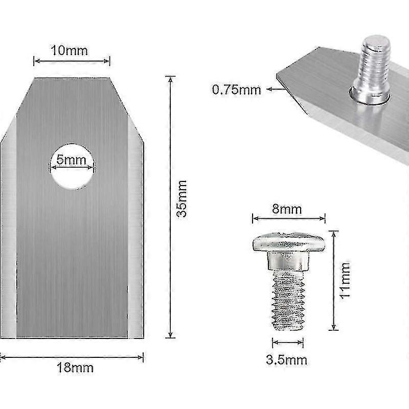 45 X titanknivblader for alle Husqvarn/automower/Yardforce/gardena robotklippere (3g-0,75mm) med 45 skruer, erstatningsblader for modeller 105,3