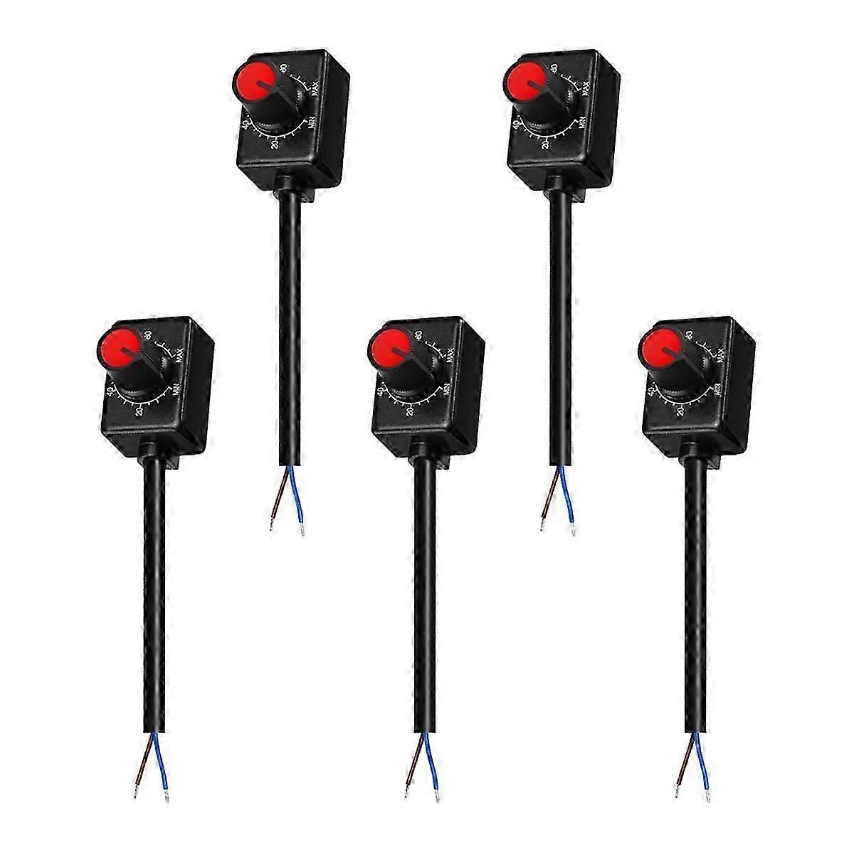 5PCS DC 0/1-10V Knob LED Dimmer,Low Voltage Passive Dimmer PWM Dimming for 0-10V or 1-10V Dimmable Electronic LED Driver