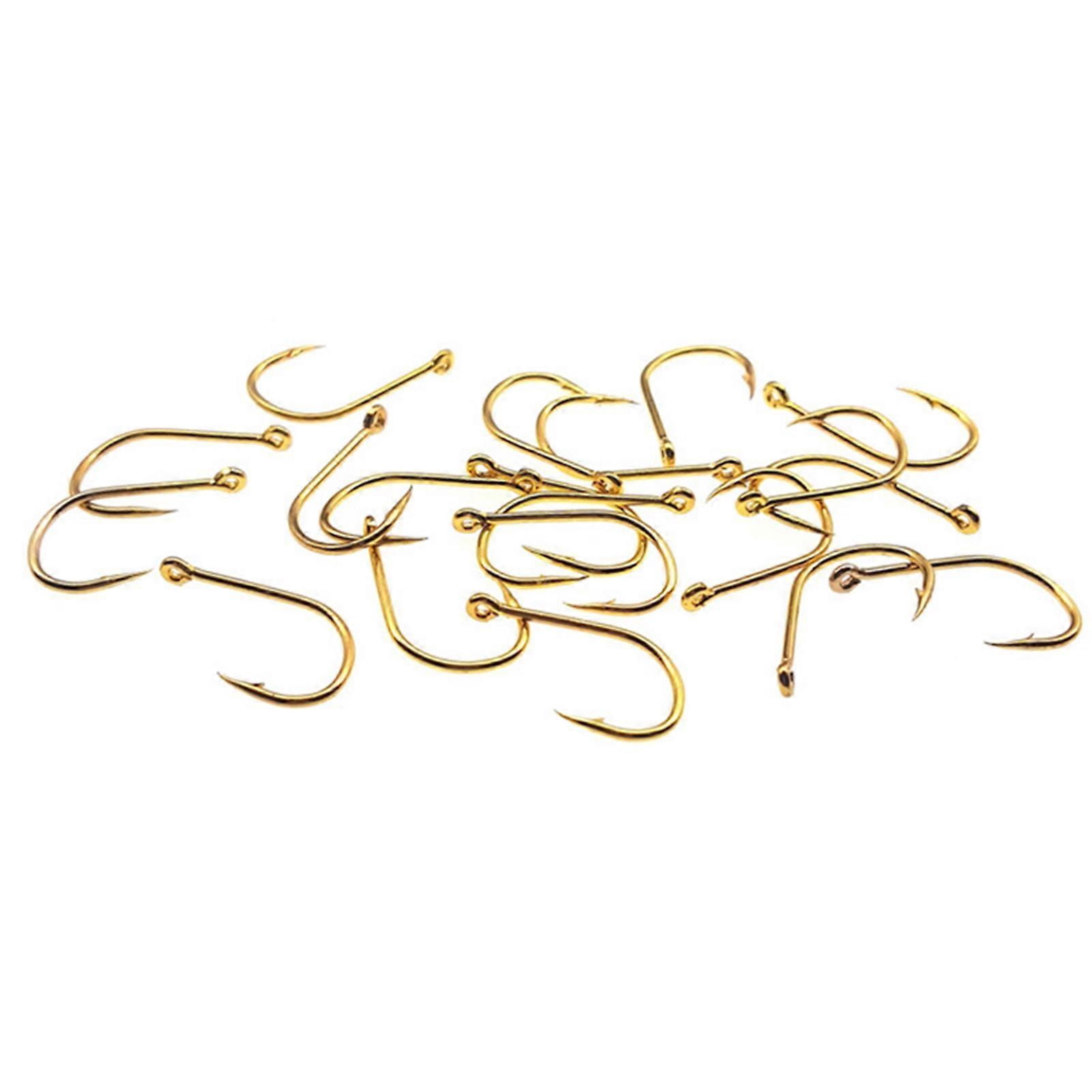 100PCS Barbed Fishing Hooks with Holes -Carbon Steel Offset Worm Hooks with Storage Box for Bass All Waters 10 Sizes
