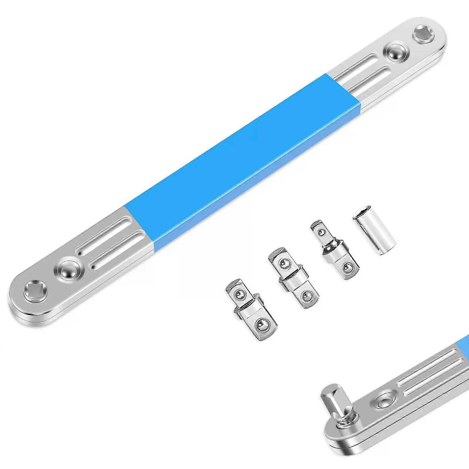 Offset Extension Wrench Carbon Steel Tight Space Reach Extension Wrench Set with 1/4in 3/8in 1/2 inch Square Drive Adapters