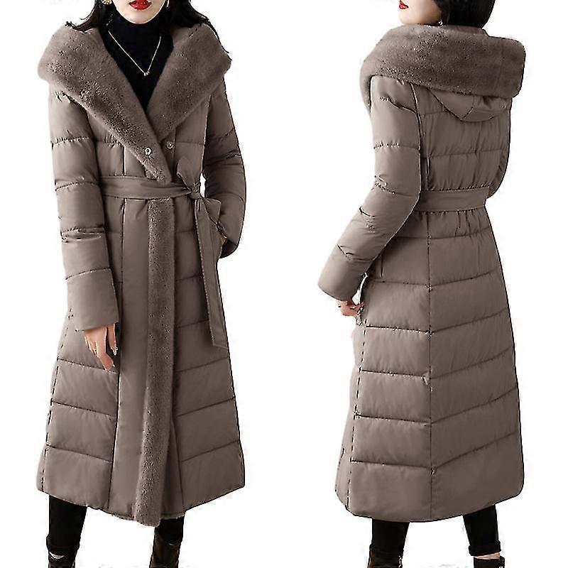 Women's Hooded Thickened Long Down Jacket Down Parka Puffer Coat