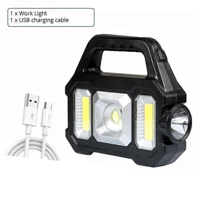 Solar Rechargeable LED Flashlight COB Zoomable Waterproof Tactical Torch Lamp Bulbs Can Charge Mobile Phone Camping Flashlight