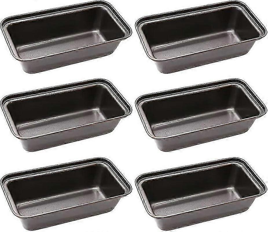パンパン、6個の焦げ付き防止ミニパンセットとパンパン、パン、ケーキ、キッシュ、ブラウニー用の炭素鋼パンパン -