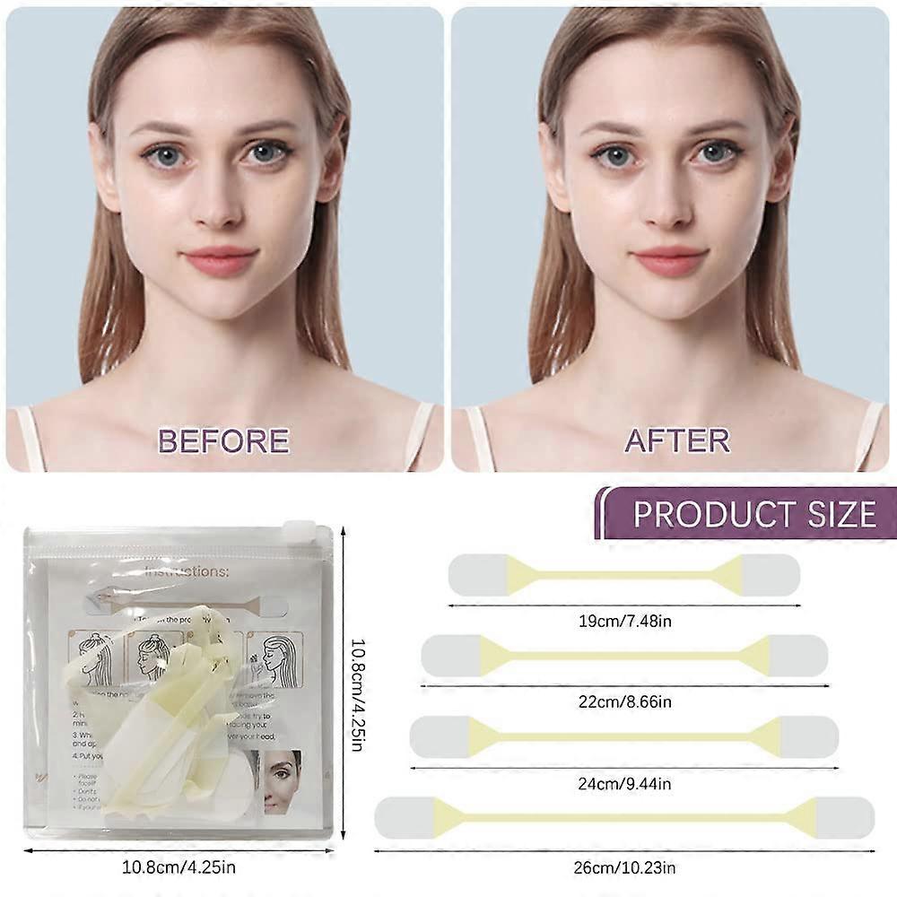 Transparent Facial Patches 20 Pieces Facelifting Tape with 4 Ropes Face Lifting Tape Instant Invisible Face Sticker