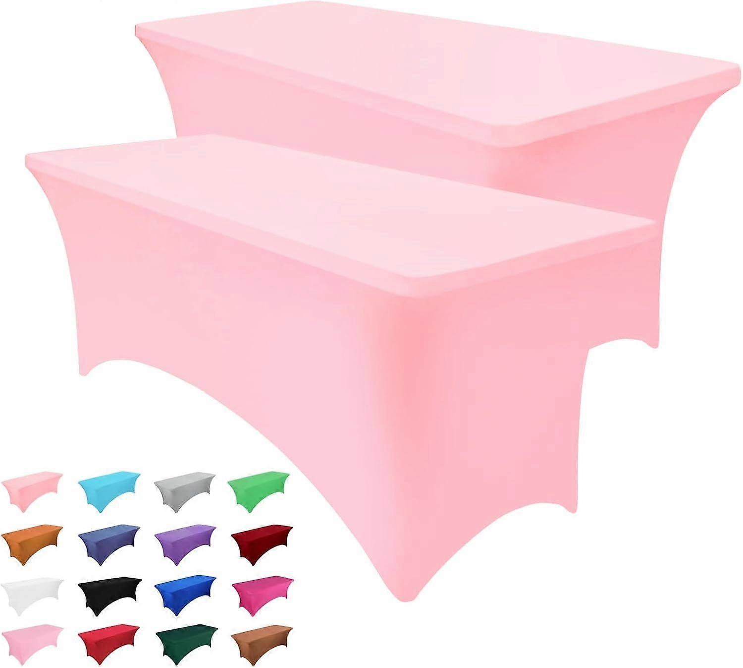 High quality brand new  2 Pack 6FT Table Cloth for Rectangle Table Light Pink