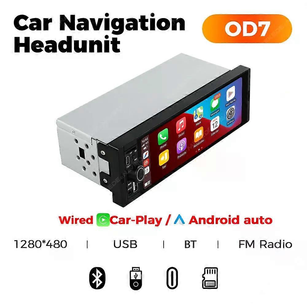 NaviFly OD8 6.86" 1280*480 1 Din MP5 Player Car Radio Wireless Carplay Android Auto Multimedia Player 1Din FM Auto Radio Stereo