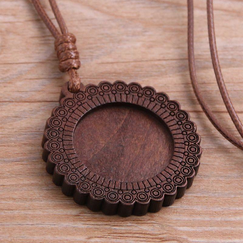 5pcs Diy Wooden Pendant Base Tray With Hollow Frame For Jewelry Making Unique Pendant Bezel For Craft Charm Accessory For Daily Wear Parties And Dates