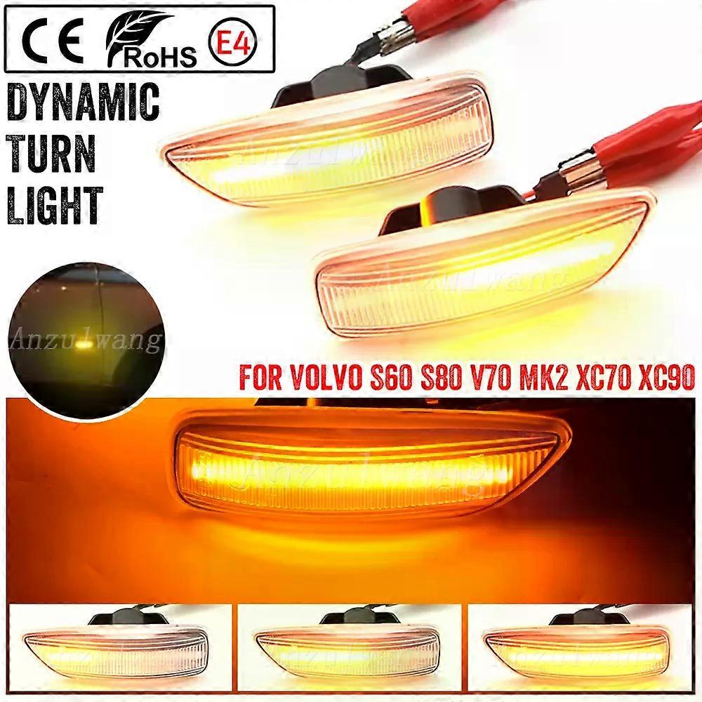 compatible for  Volvo XC90 S80 XC70 V70 S60 2001- 2009 LED Dynamic Turn Signal Light Side Mirror Sequential Lamp Blinker Indicator