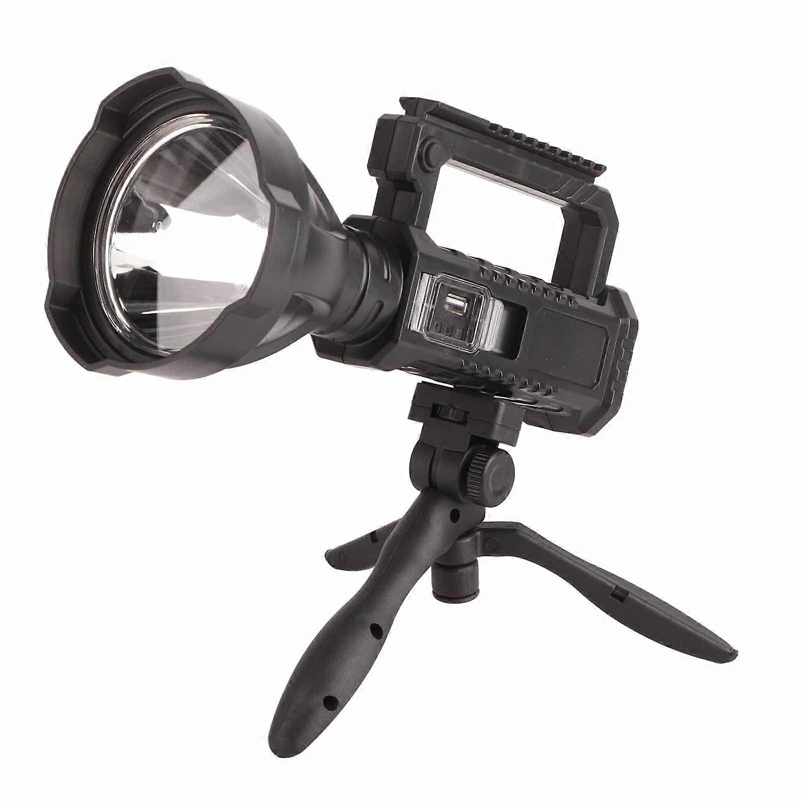 LED Long Range Spotlight USB Charging Outside Patrol Flashlight Small with Tripod
