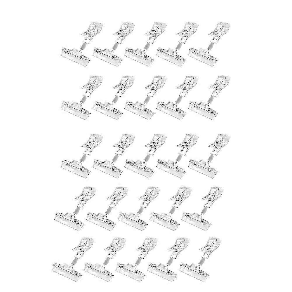 25 Pack Plastic Rotatable Merchandise Sign Clip Holders