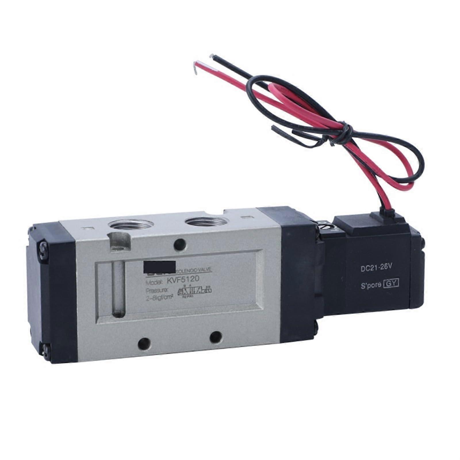 KVF5120 Solenoid Valve Double Headed Double Control 5 Way 2 Position Power Down Hold Directional Air Pneumatic Valve 1Pcs(AC110V)