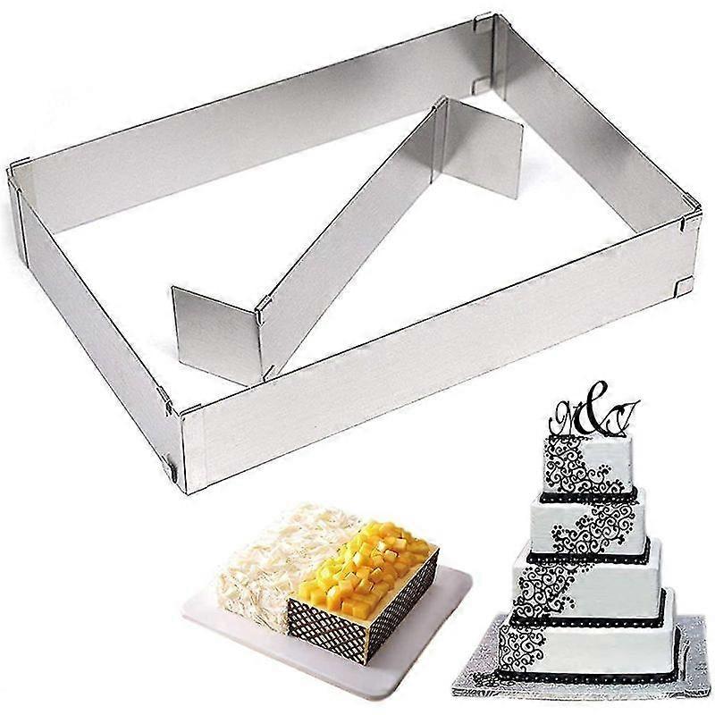 Lebanghui Rectangular Adjustable Baking Frame, With Dividers, Adjustable Cake Ring