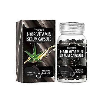 Hoegoa Hair Essential Oil Treatment Sort kapsel, Reparation tørt hår krus, stærk, stærk, solid og