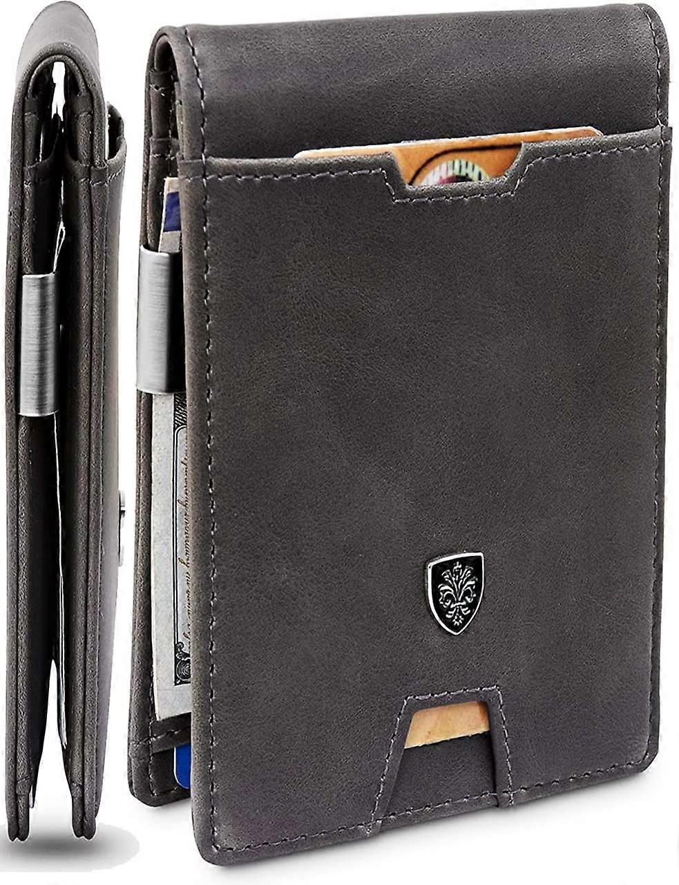 Minimalist wallet for men, RFID Card Holder Front pocket wallet (Gray)