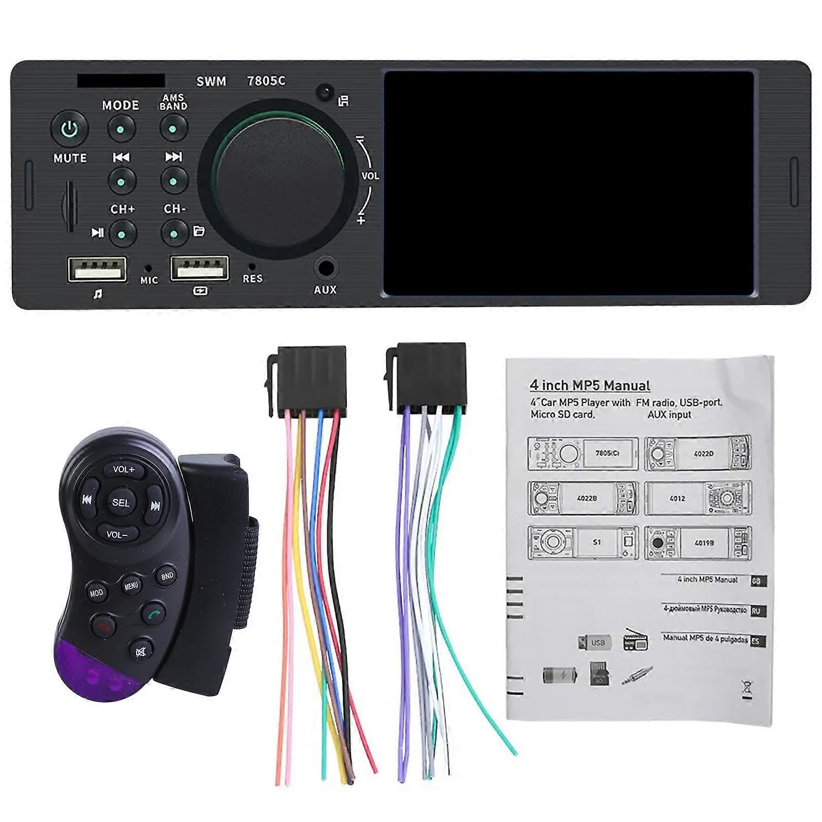 Car Multimedia Player Single Din MP5 Player Car Radio Support USB Input Bluetooth-compatible Receiver