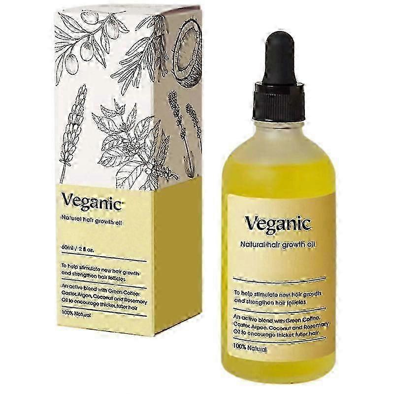 Veganic Natural Hair Growth Oil, Σχεδιασμένο με έλαιο δεντρολίβανου για λεπτά μαλλιά, Veganic Hair Growth Oil, Veganic Hair Oil για ξηρά κατεστραμμένα μαλλιά