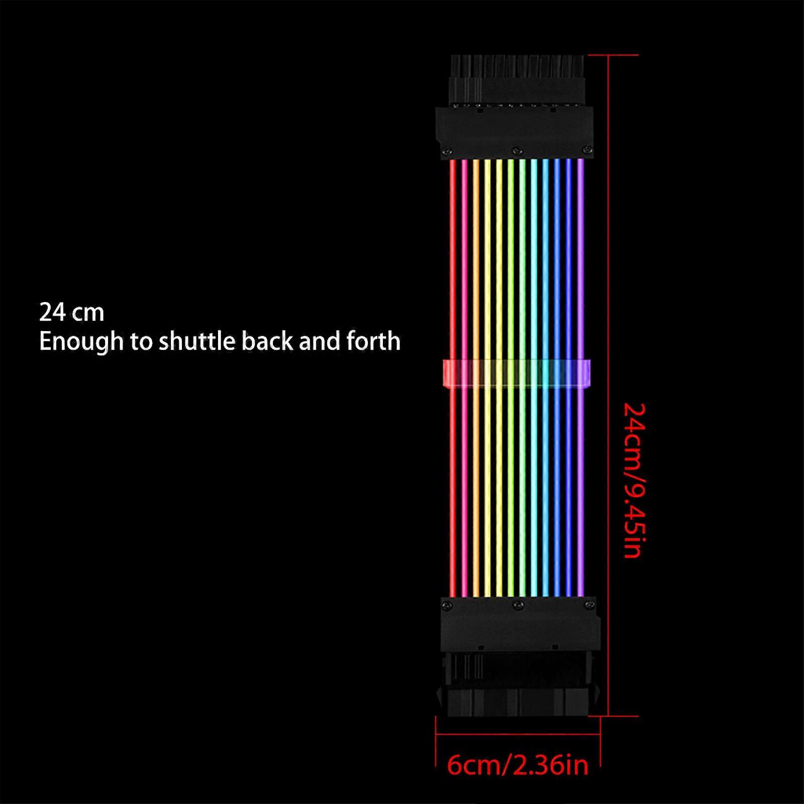 Luminous 24 Pin ATX Motherboard Extension Cable 8 Pin(6+2) Graphics Card Extension Cable DIY Computer Cord for PC for Ca