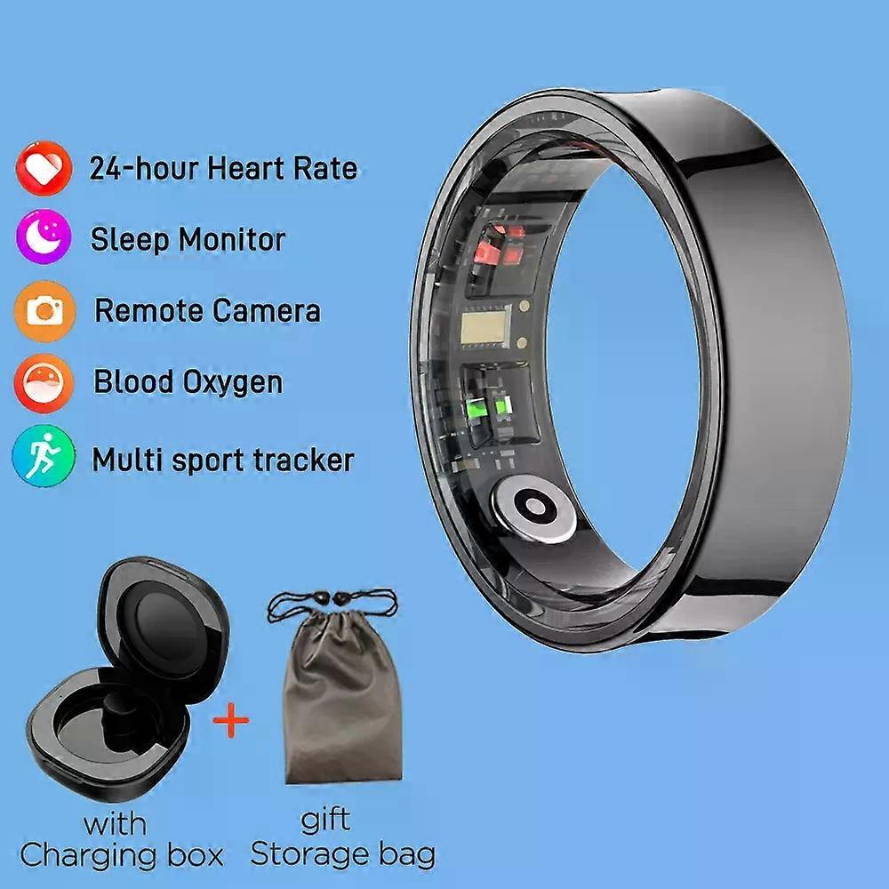 con R09 Smart Ring Heart Rate Blood Oxygen Sleep Monitoring Sleep Ring with Charging Case Body Temperature Health and Sleep Monitor