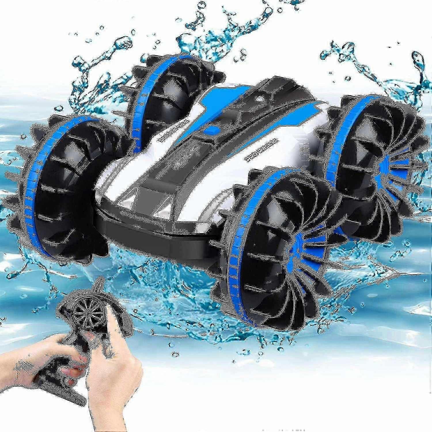 Amphibious Rc Car For Kids, 2.4 Ghz Remote Control Boat Waterproof Rc Monster Truck Stunt Car, 4wd R