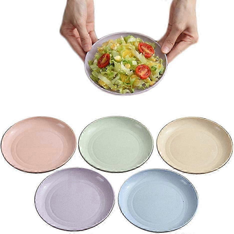 6 Inch Wheat Straw Appetizer Dinner Plates, Small Serving Plates for Cake, Dessert, and Salad