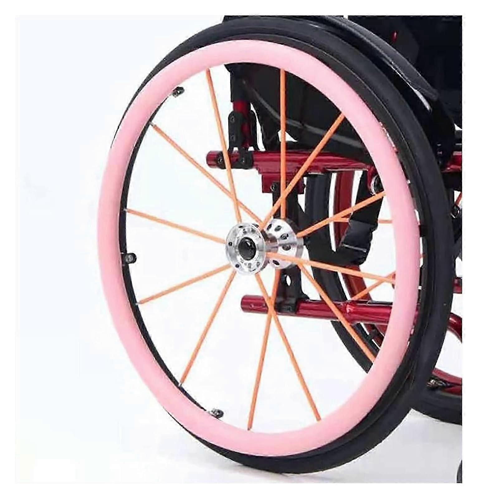 أغطية حافة دفع الكرسي المتحرك ، غطاء دفع اليد المصنوع من السيليكون للكرسي المتحرك للعجلات الخلفية ، وسادات فخ العجلة اليدوية (B24 بوصة)