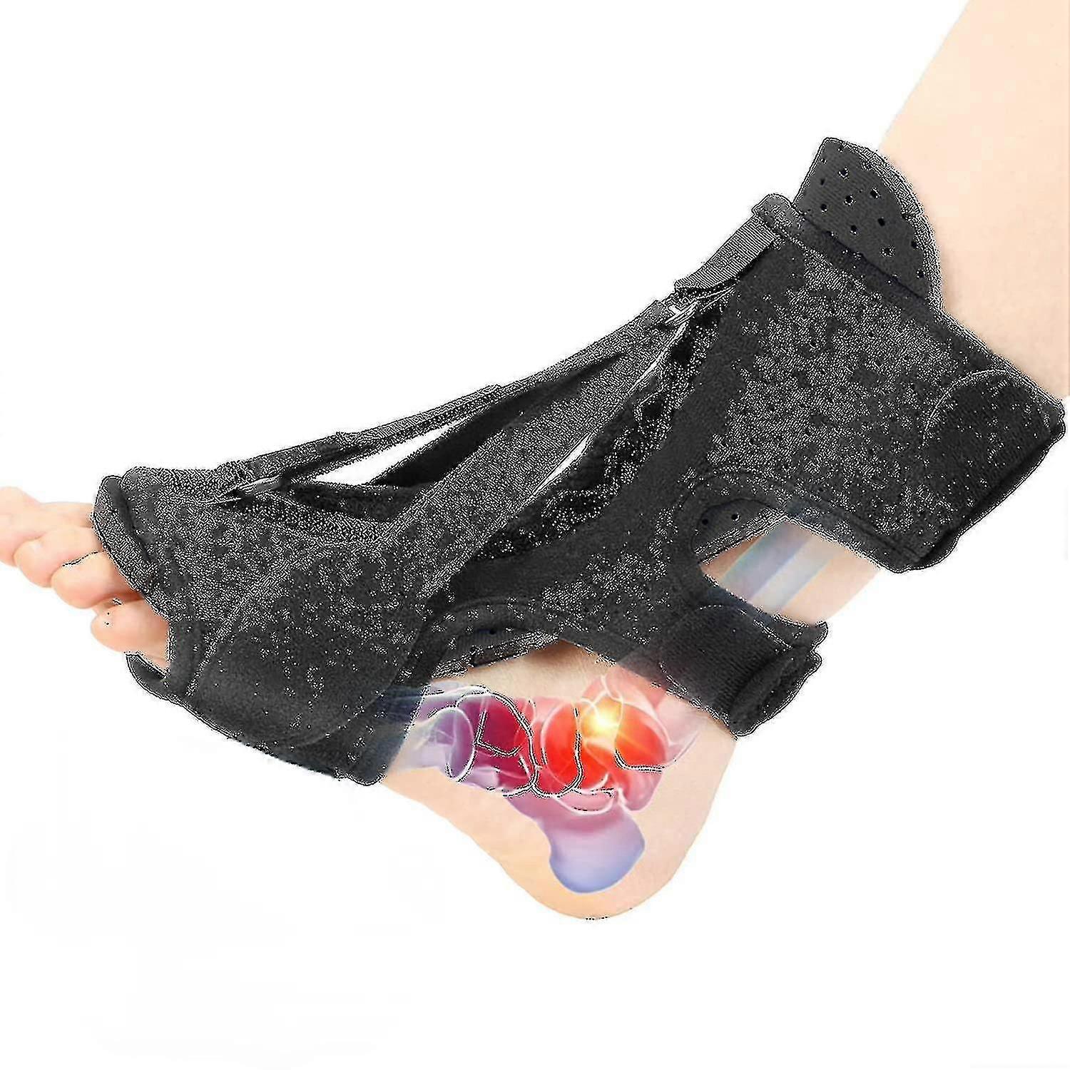 Adjustable Plantar Fasciitis Night Splint for Pain Relief & Foot Drop Support, Comfortable Sleep Splint with Adjustable Fit