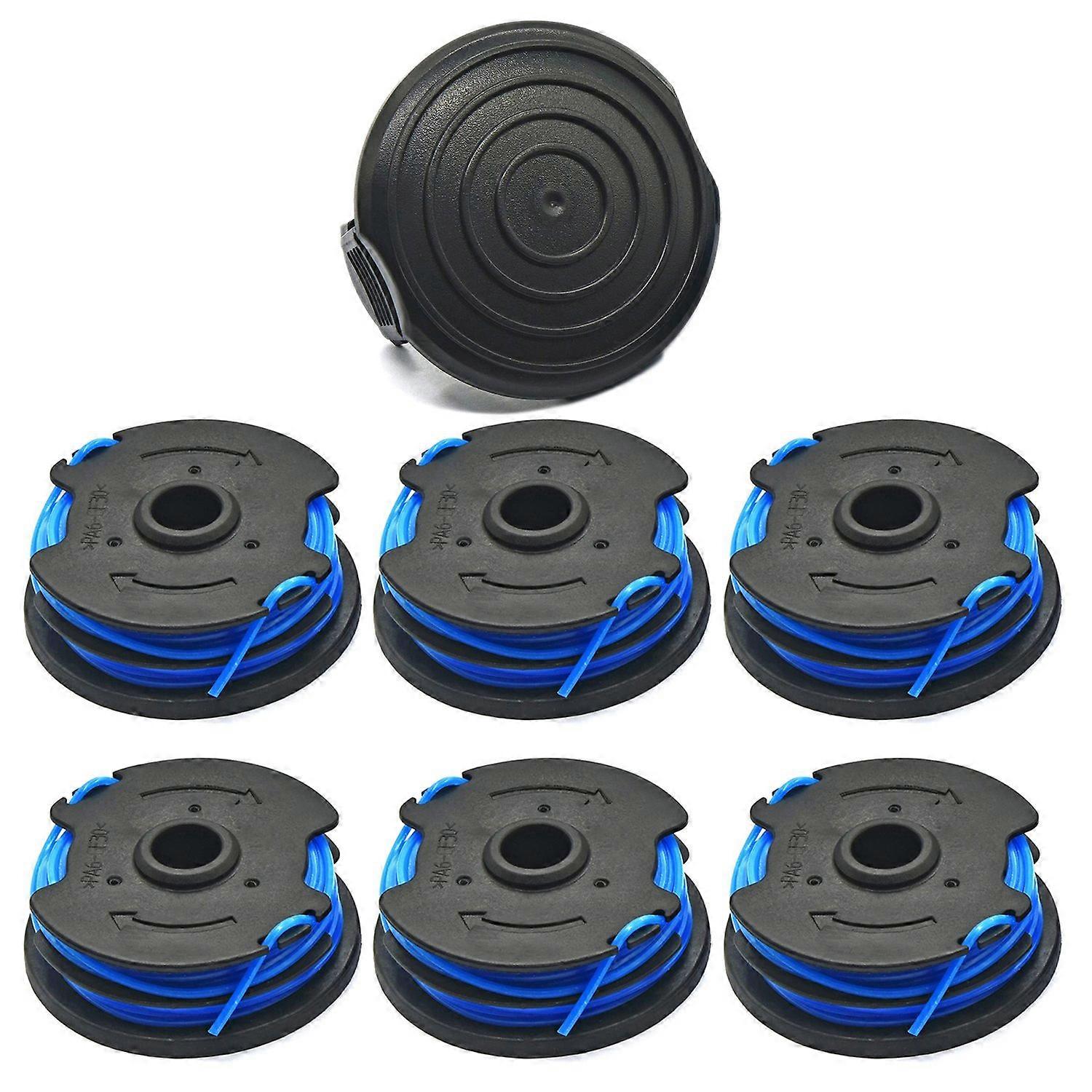 TLW-04+TLW-05 6Pcs Replacement Spool + 1Pc Spool Cap for Harbor Freight Bauer 20115E-B Bauer Corded