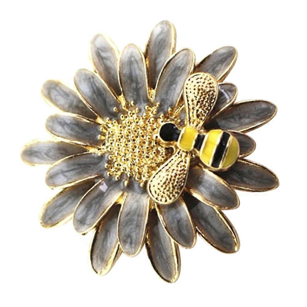 Daisy Flower Napkin Rings Bee Decorative Alloy Tableware Chinese Style Banquet Party Dinner Grey 4.6*4.6*4.6CM 1Pcs