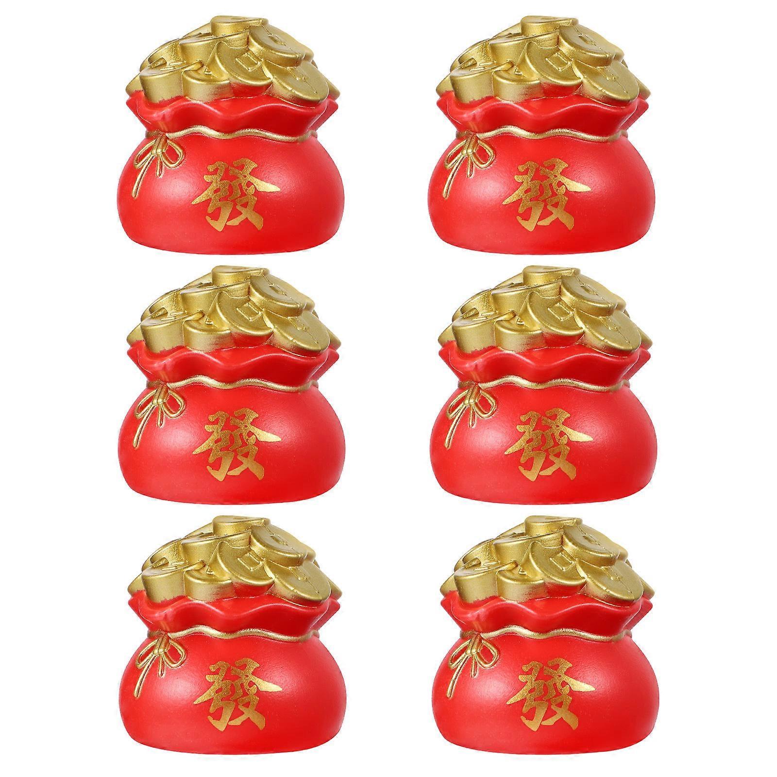 Cornucopia Coin Container Small Money Bank Home Decor Red Plastic 5x5cm 6Set