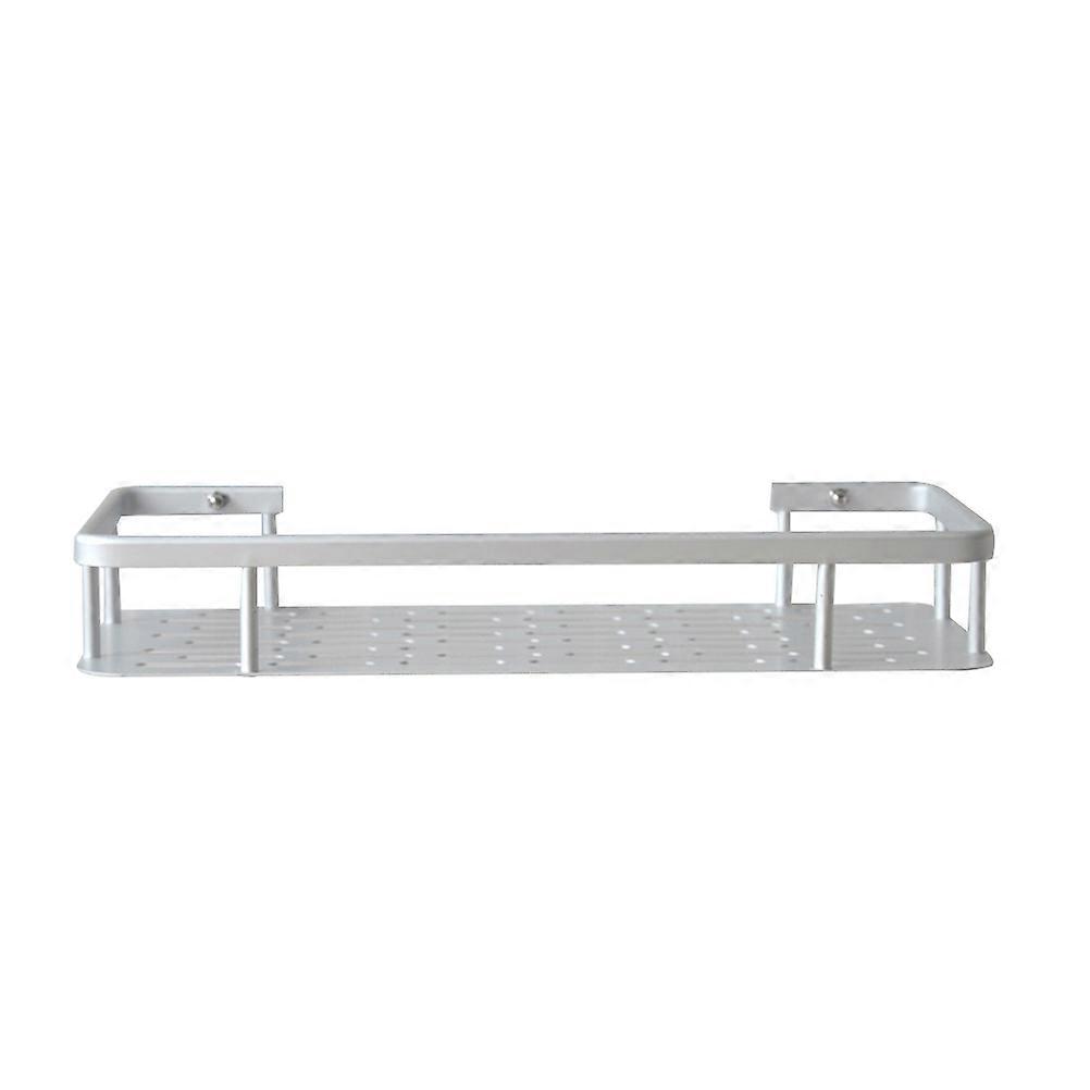 Wall Mounted Storage Floating Shelf Kitchen Storage Rack Silver Rectangular Space Saving 1Pack