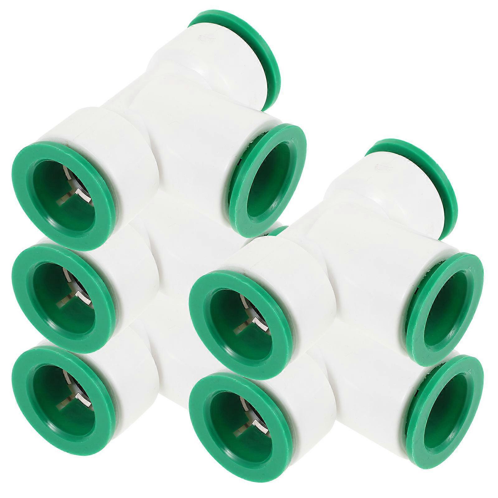 Tee Pipe Connector Water Pipe Fitting Leak-Proof Joint Commercial Use Outer Diameter 25mm PE 5Pcs