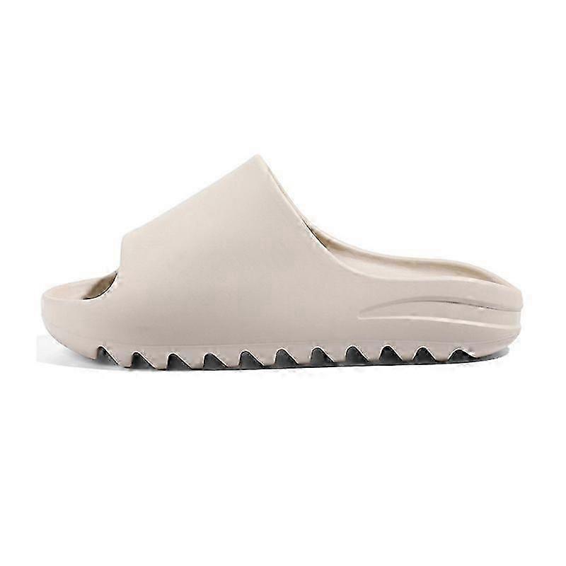 Slides Breathable Cool Beach Sandals Flip Flops Fish Mouth Slippers Lightweight Bone White Plus Size(Multiple Available) -HK603