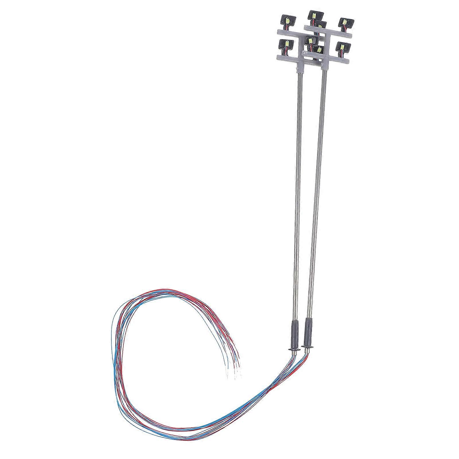 Miniature Court Lamps with Flat Bottom – Durable White LED Micro Landscape Street Lights for Sand Tables and Garden Paths
