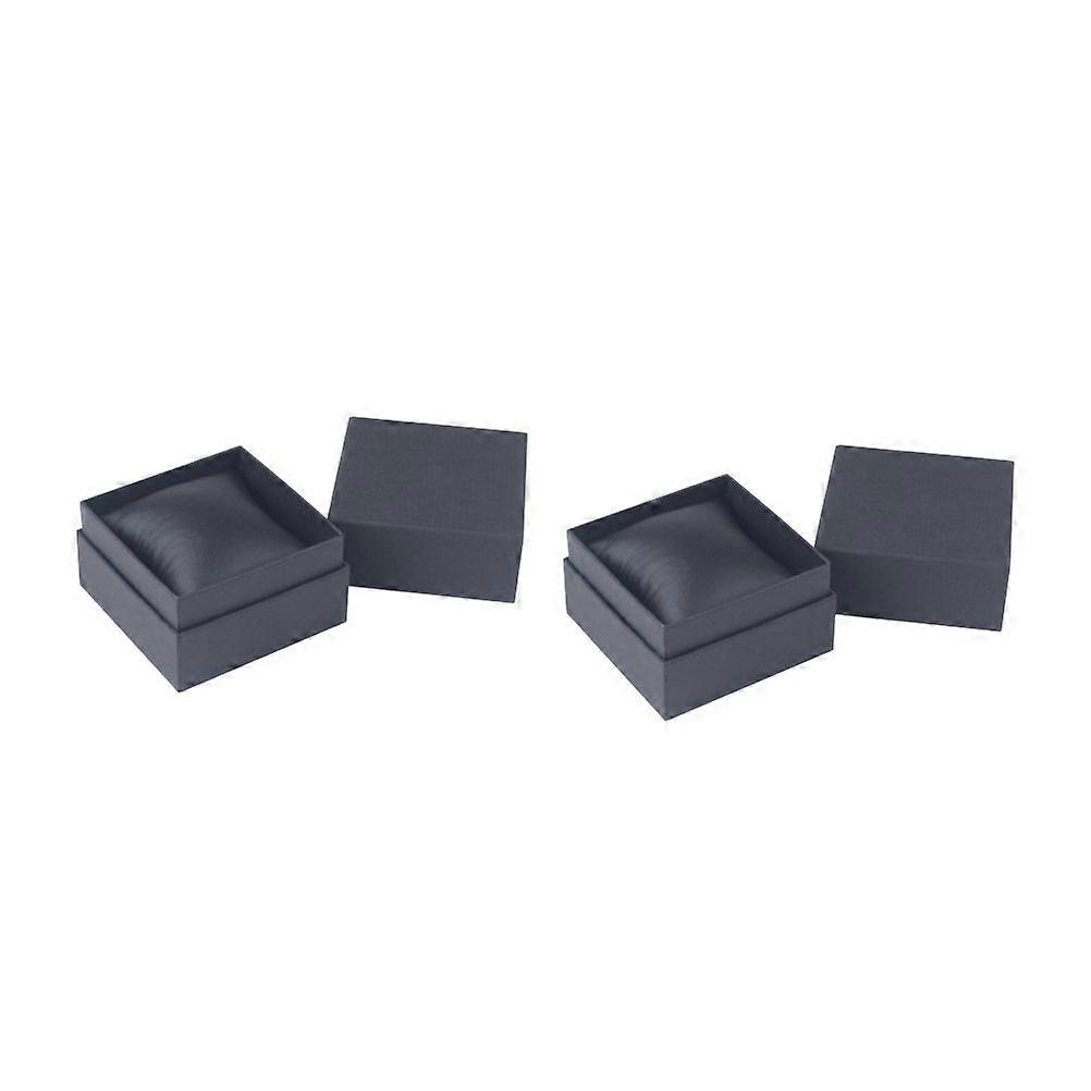 Watch Storage Box Elegant Design Personal Use Home Decoration 9.5x9.5x7.5cm 2Pcs