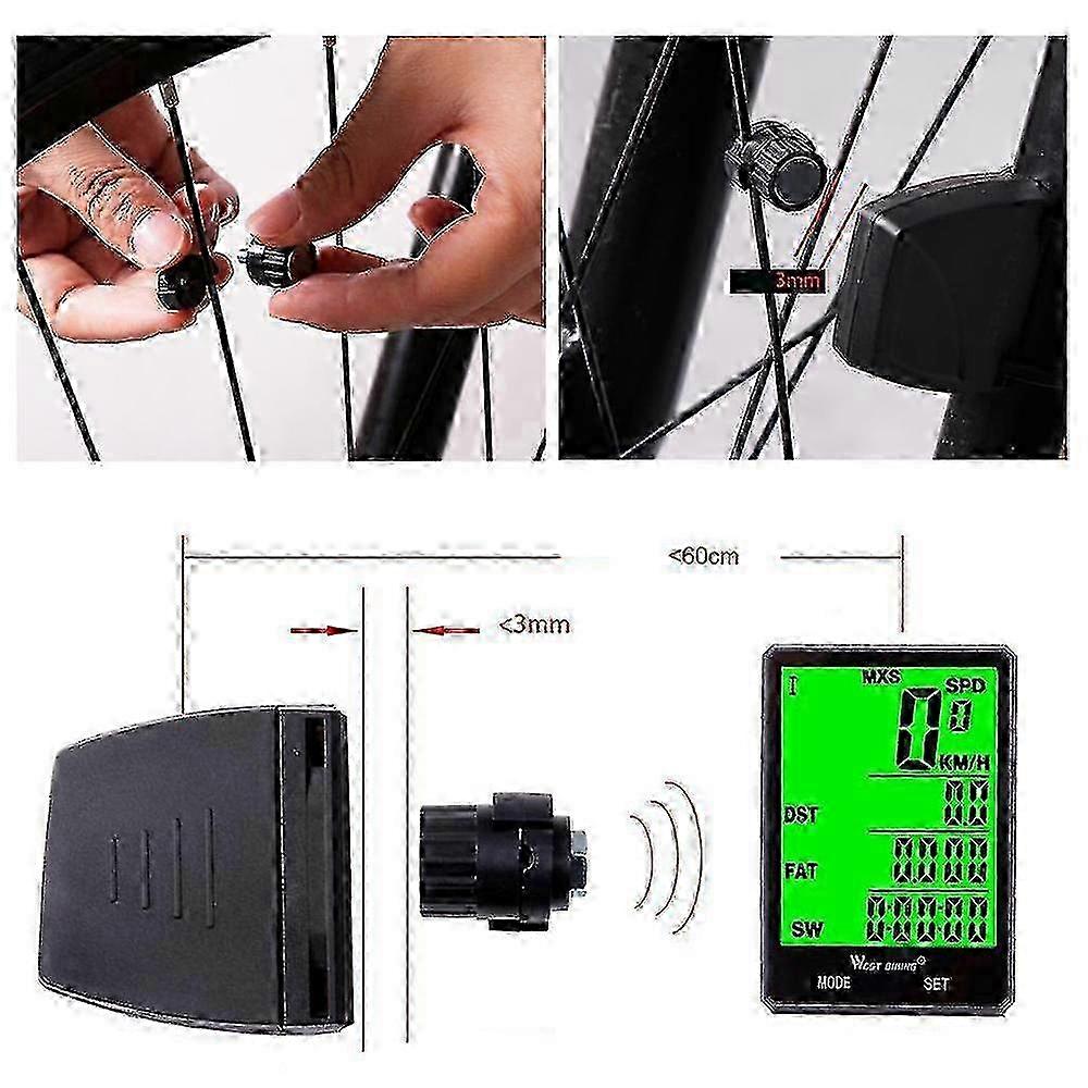 Wireless Bike Computer with Backlight