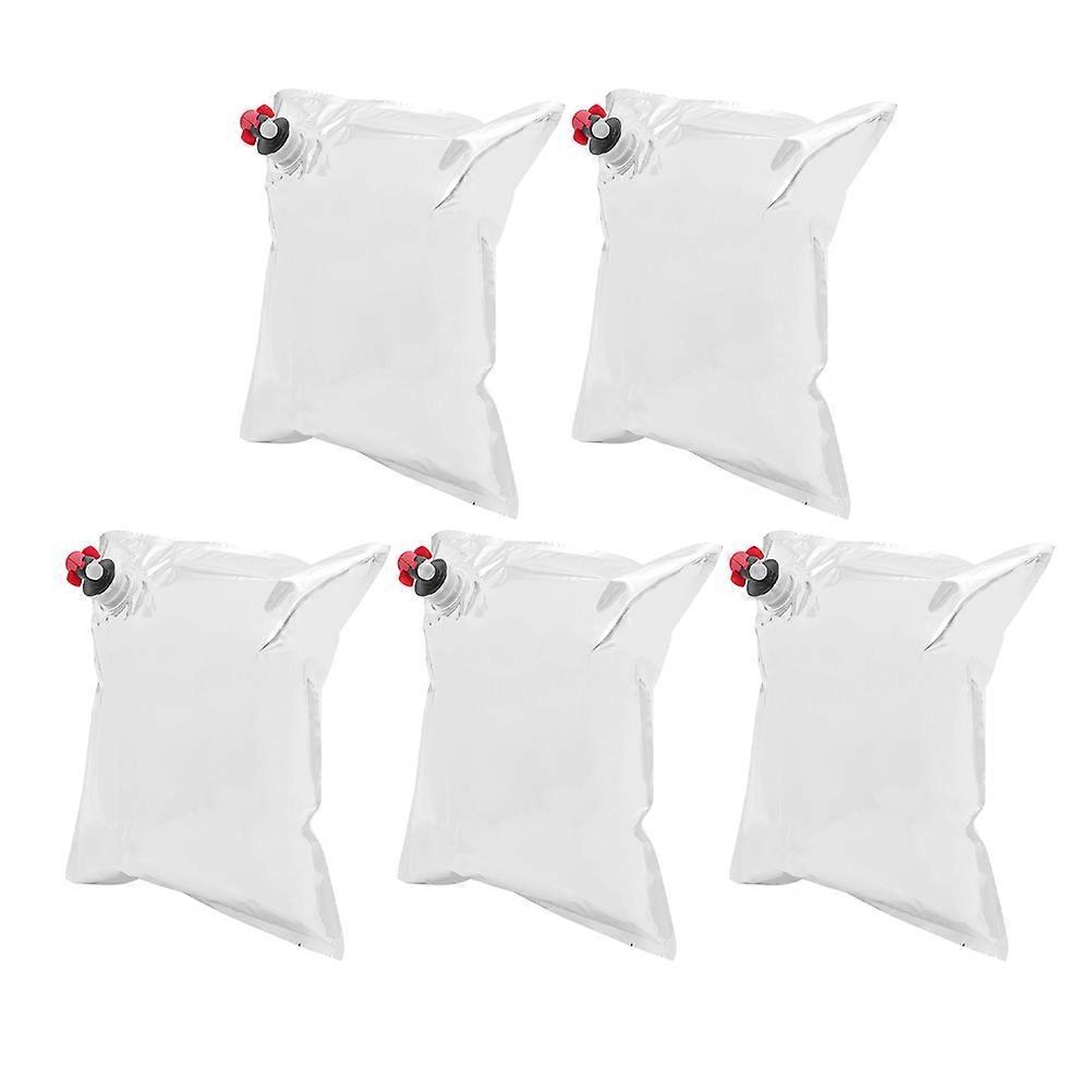 Portable Wine Bag 5Pcs Reusable with Spout for Beverage Storage Containers