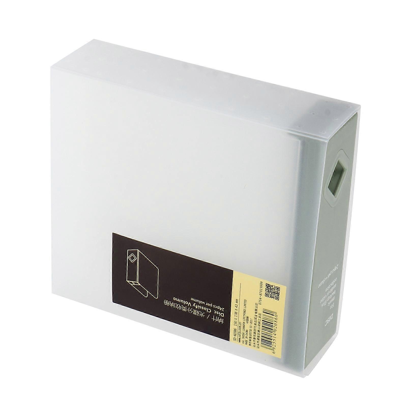 CD Holder Round Cd Container For Home Use Vehicle 13.8X15.5CM PP Replaceable Label Cards 1Pcs