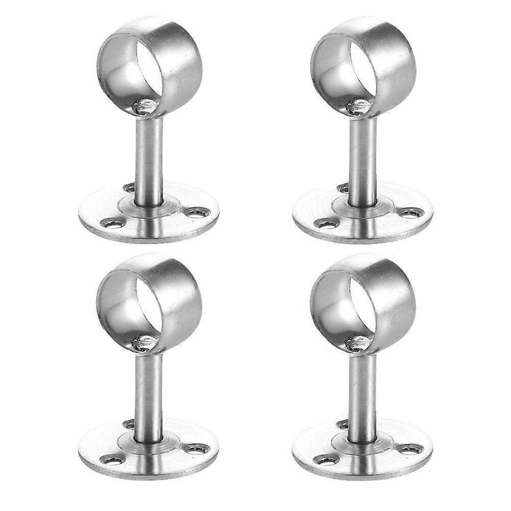 4pcs Closet Rod Holder, Shower Curtain Rod Support Bracket, Flange Socket for Home Use, Strong Design for Hanging Objects