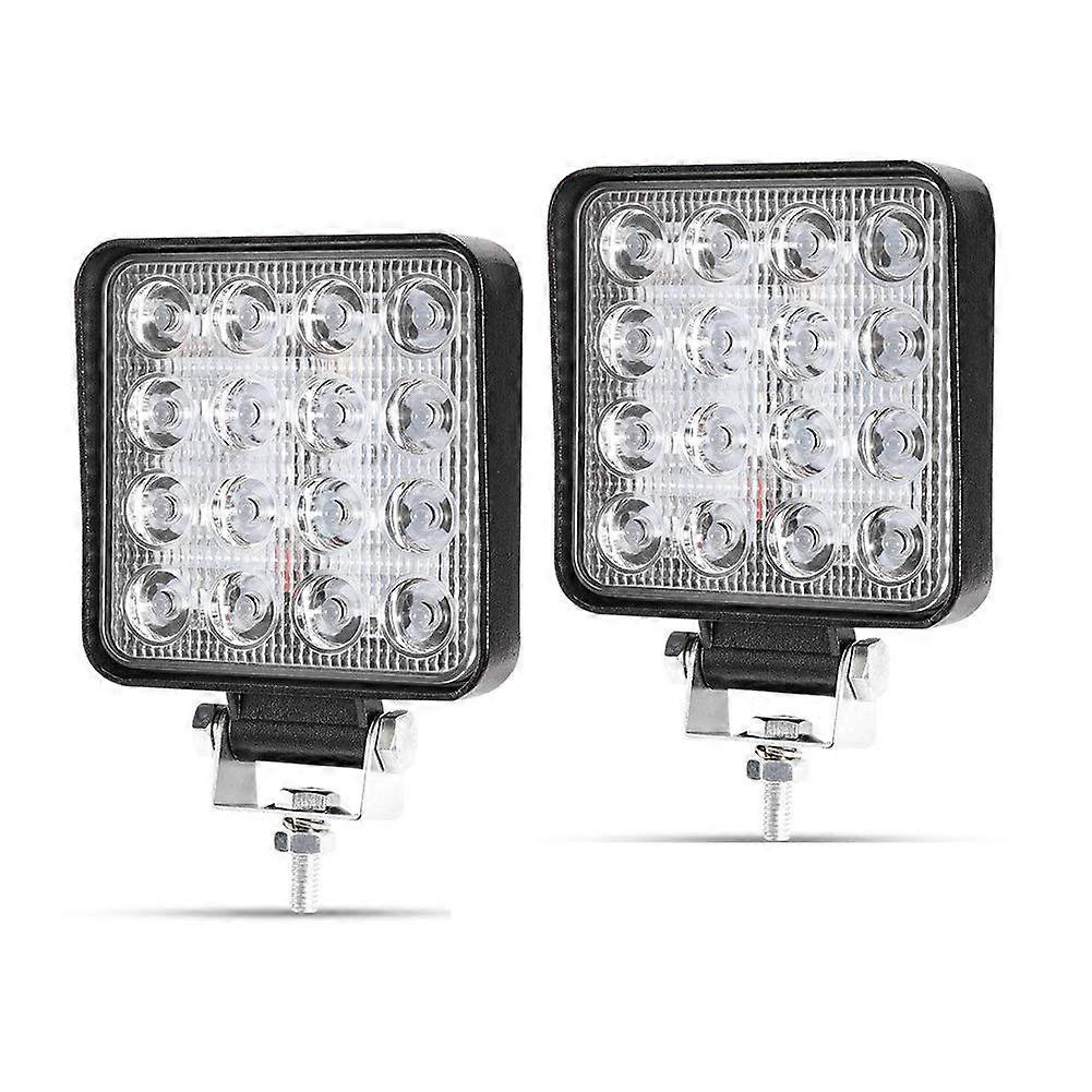 48W Square LED Work Light 12V 24V LED Car Spotlight (2 PCS)