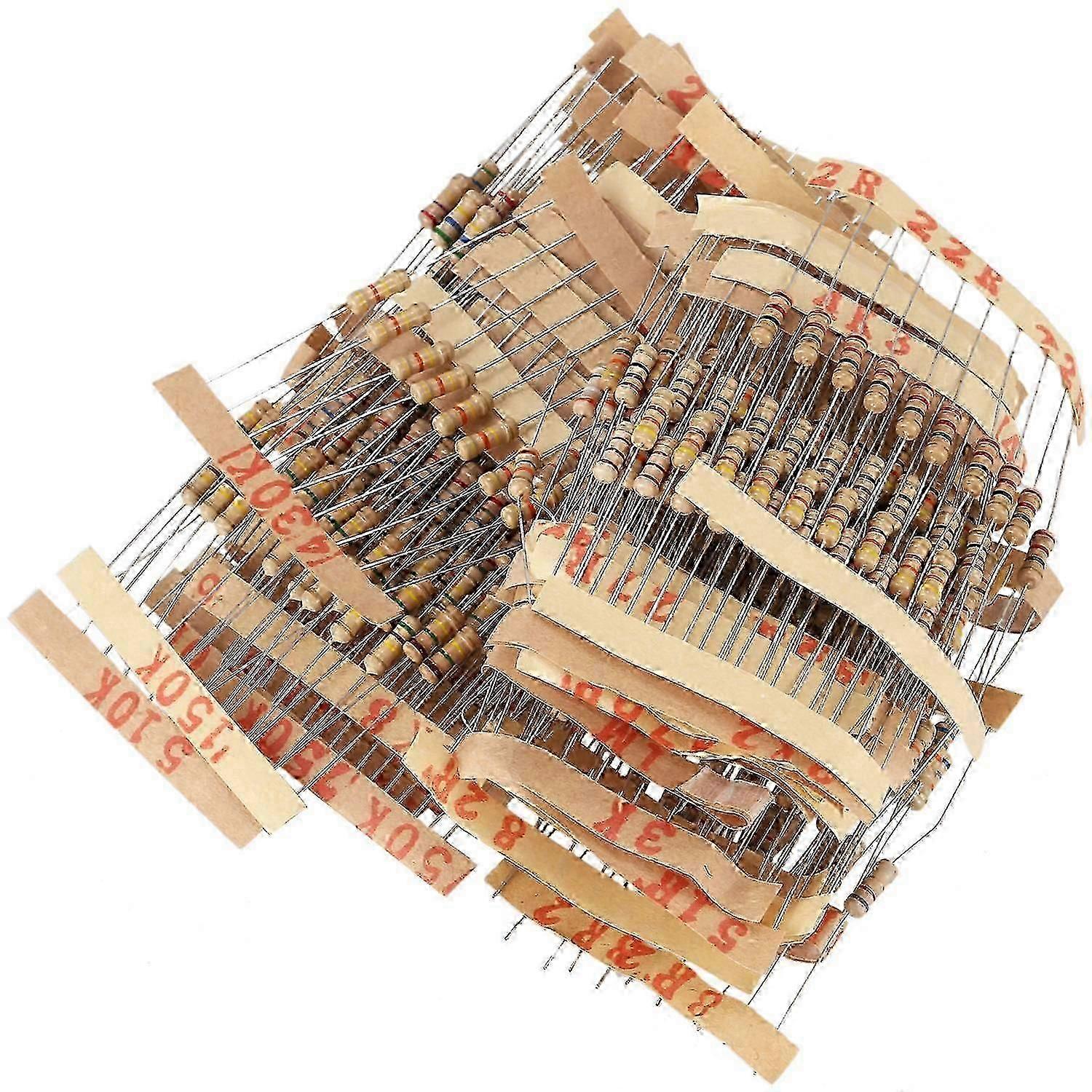 500 قطعة 50 قيمة 1 / 2 واط 0.5 واط 5 ٪ مجموعة مقاومات فيلم الكربون