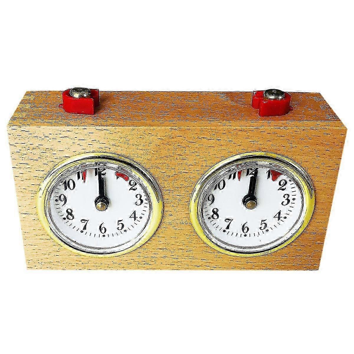 Wooden Chess Timer for Tournament Competitions, Mechanical Wind-Up Game Clock, Perfect Gift and Accessories for Chess Enthusiasts