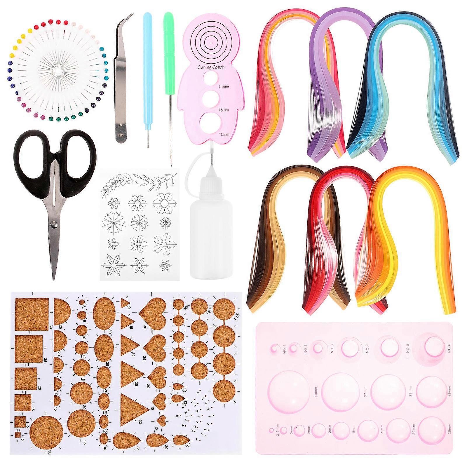 DIY Paper Quilling Strips Set Handmade Material Artistic Style Beginners Paper Quilling Kits 18 Pcs