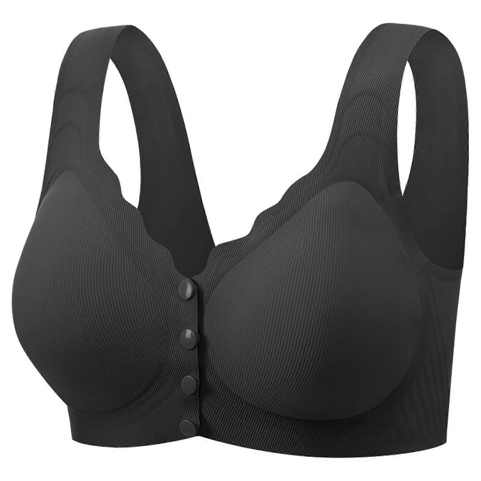 Bustier Mehrpack Nahtloser Jelly-BH für Damen in Schwarz L mit Fester Körbchenschnalle und Ohne Stahlringe