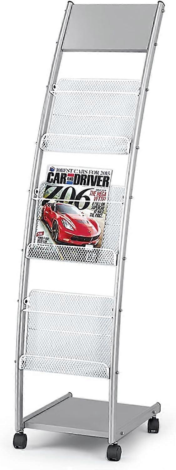 Presentation stand for brochures and magazines, floorstanding document/flyer holder for the office, storage stand for literature brochures