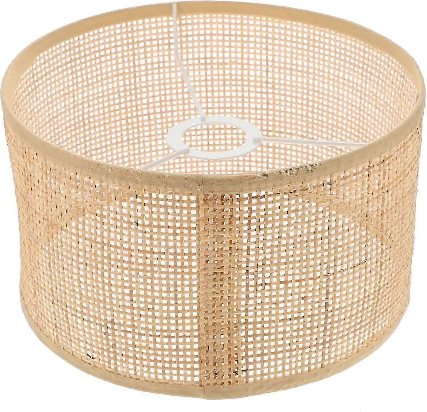 Rattan Lampshade with Fabric and Clip, Floor Lamp, Light Fitting for Table, Wall, Ceiling