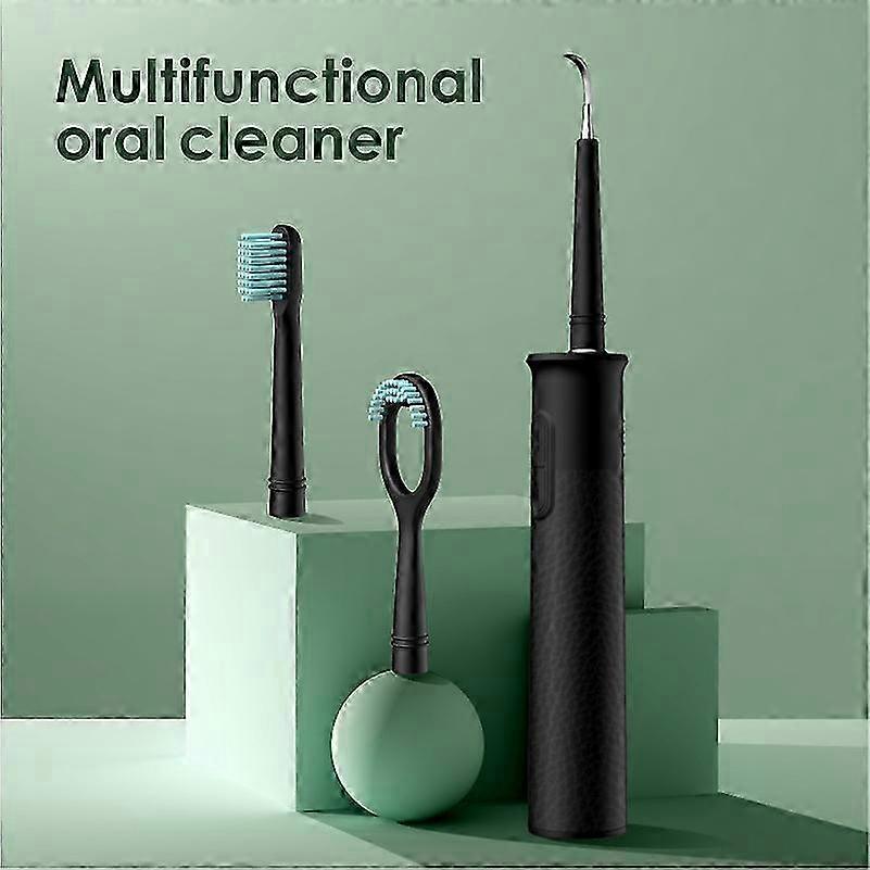 Ultrasonic Electric Toothbrush and Cleaning Device 3-in-1 Calculus Scaler with Stereo Wave Vibration
