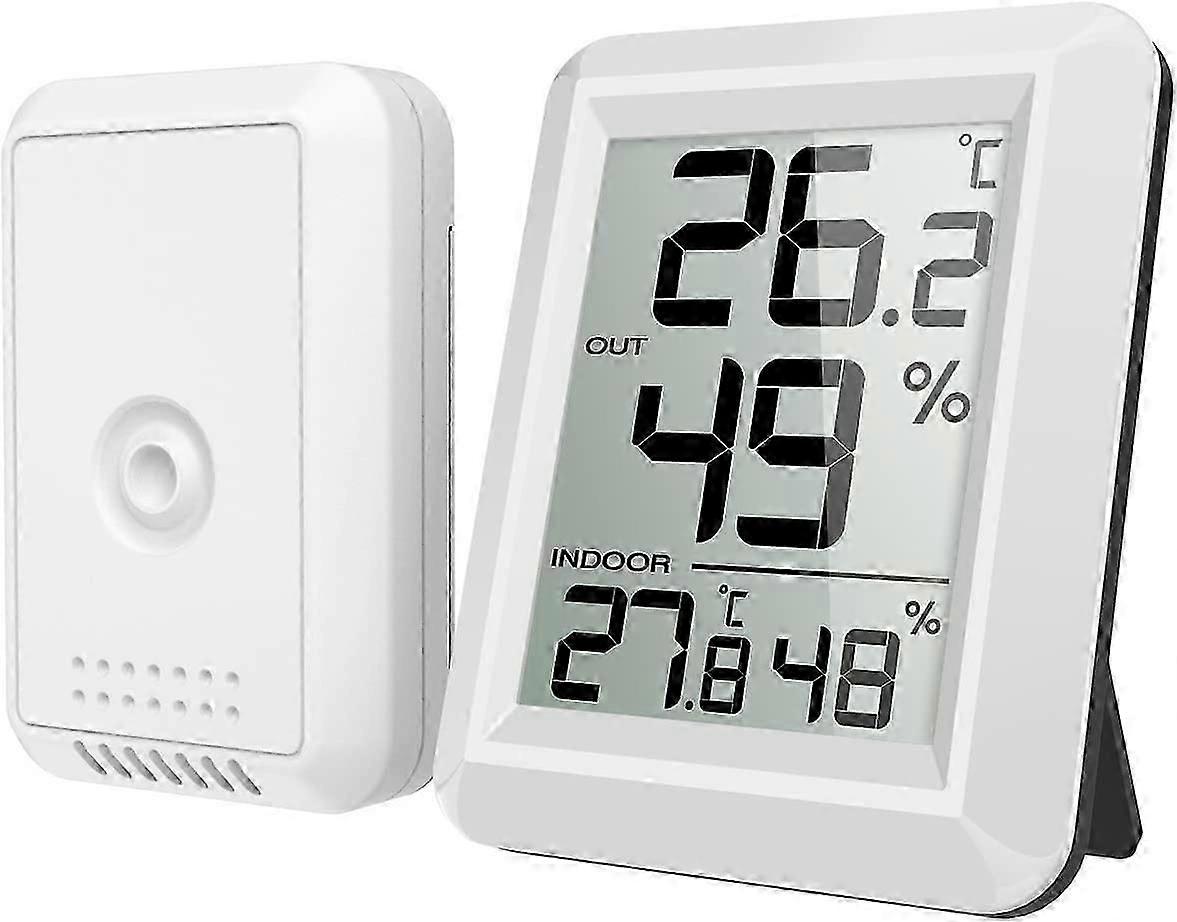 Innen- und Außenthermometer mit LCD-Display / Schalter (Weiß