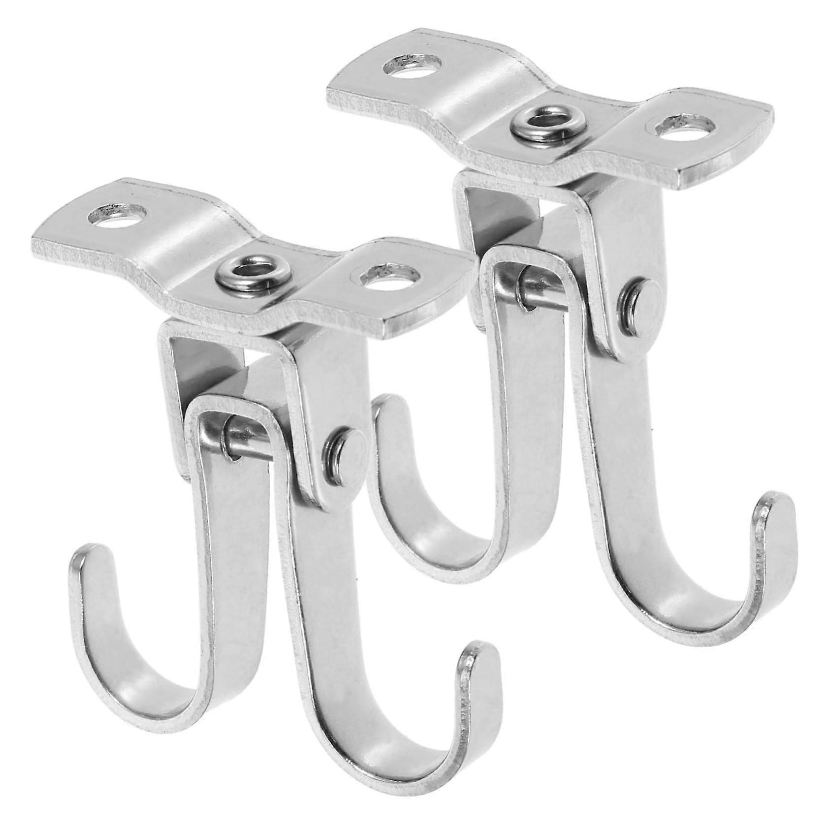 Ceiling Hooks 2-Pack, Adjustable Metal Wall Mount for Indoor Outdoor Plants, Durable Space-Saving Design, Easy Assembly