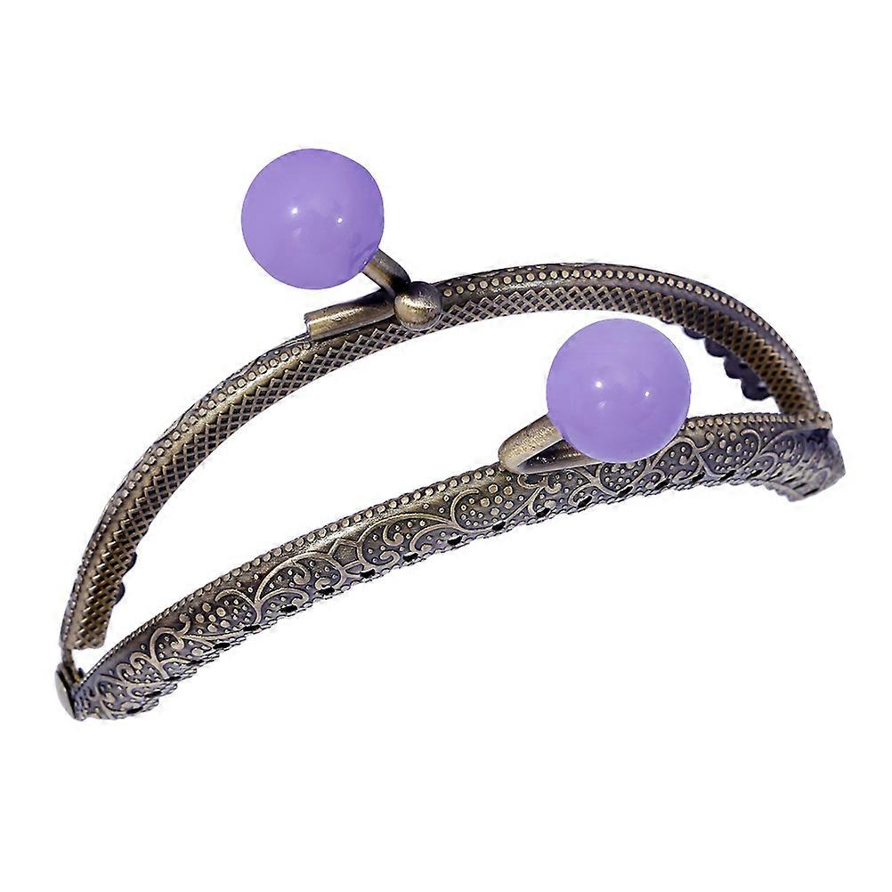 8 5cm Retro Semicircular Arch Iron Purse Frame Coin Bag Decorative Purple Pearl Lock for Bag Making 1 Set DIY Craft Handmade